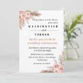 Boheemse Chic Bloemen Huwelijksuitnodiging Kaart (Staand voorkant)