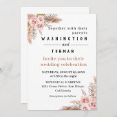 Boheemse Chic Bloemen Huwelijksuitnodiging Kaart (Voorkant / Achterkant)