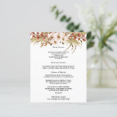 Boheemse Chic Bloemen Trouwmenu Kaarten (Staand voorkant)