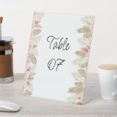 Boheemse Chic Bloemen Trouwtafel Nummer Reclamebord Met Voetstuk (Insitu)