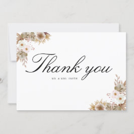Boheemse Chic bloemenbruiloft Bedankkaart