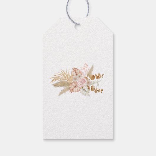 Boheemse Chic bloemenbruiloft Cadeaulabel (Achterkant)