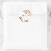 Boheemse Chic bloemenbruiloft Ronde Sticker (Tas)