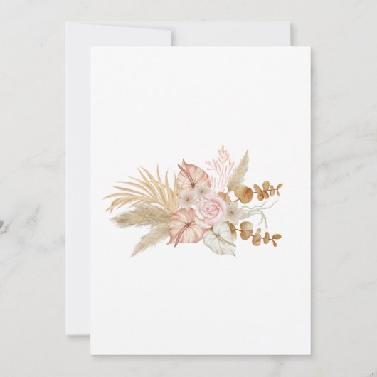 Boheemse Chic bloemenbruiloft Save The Date (Achterkant)