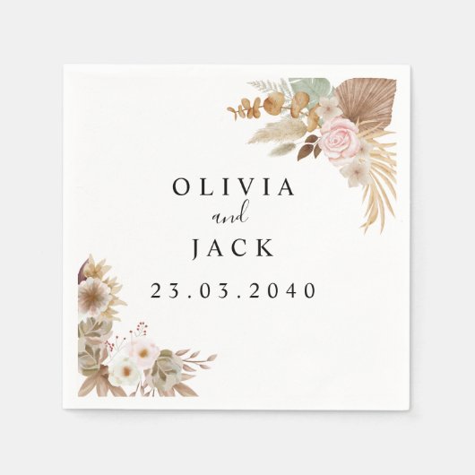 Boheemse Chic bloemenbruiloft Servet (Voorkant)