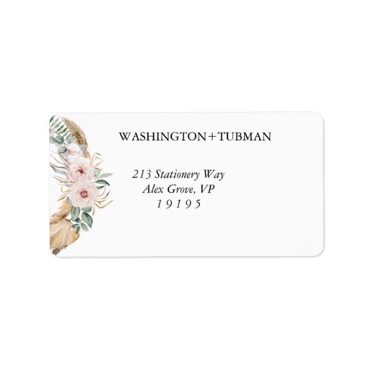Boheemse Chic Floral Retour Adres Label Leveringen (Voorkant)