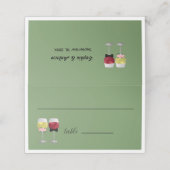  Boheemse Chic Paar Trouwwijn Plaatskaartje (Buitenkant ongevouwen)