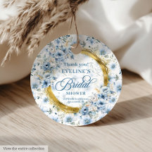 Boheemse Chic Stof Blauw Goud Bloemig Bruidsmeisje