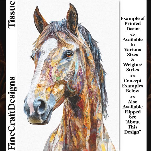 Boheemse Collage Paard Portret DE9L Decoupage Tissuepapier
