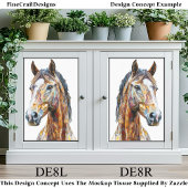 Boheemse Collage Paard Portret DE9R Decoupage Tissuepapier