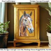 Boheemse Collage Paard Portret DE9R Decoupage Tissuepapier