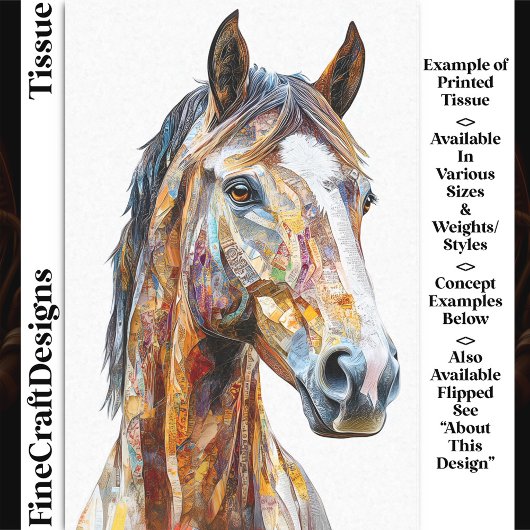 Boheemse Collage Paard Portret DE9R Decoupage Tissuepapier
