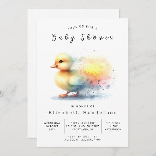 Boheemse Custom Duck Baby shower Kaart (Voorkant / Achterkant)