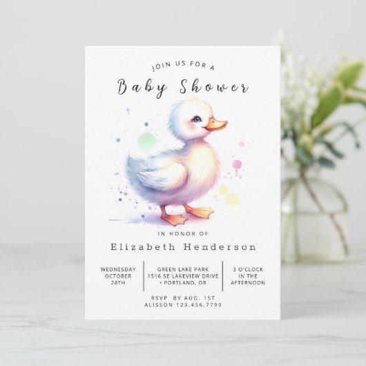 Boheemse Custom Duck Baby shower Kaart (Staand voorkant)