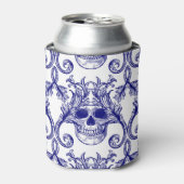 Boheemse damast, schedel naadloos ornament. blikjeskoeler (Blikje Voorkant)