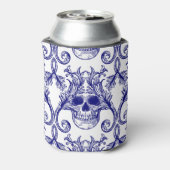 Boheemse damast, schedel naadloos ornament. blikjeskoeler (Blikje Achterkant)