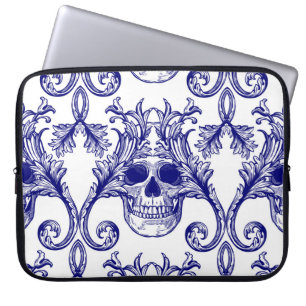 Boheemse damast, schedel naadloos ornament. laptop sleeve