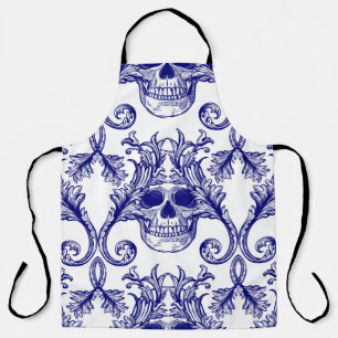Boheemse damast, schedel naadloos ornament. schort