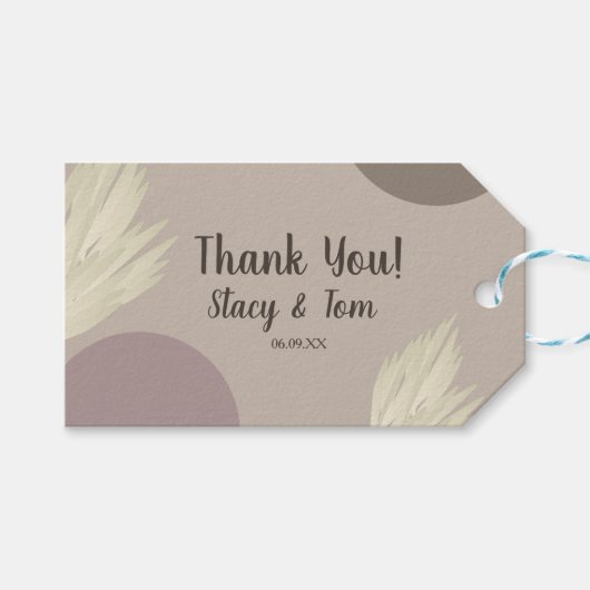 Boheemse Dank Je Pampas Vormen Cadeaulabel (Voorkant (Horizontaal))