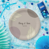 Boheemse Dank je Pampas Vormen Natuurlijk Papieren Bordje (Feest)