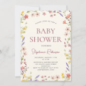 Boheemse delicate wilde bloem meisje Baby shower Kaart (Voorkant)