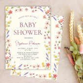 Boheemse delicate wilde bloem meisje Baby shower Kaart