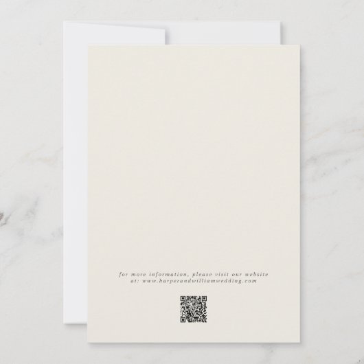 Boheemse diagonaal katoen loof bruiloft kaart (Achterkant)