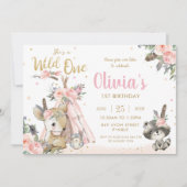 Boheemse dieren Boho Tribal Wild Een 1e verjaardag Kaart (Voorkant)