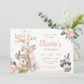 Boheemse dieren Boho Tribal Wild Een 1e verjaardag Kaart (Staand voorkant)