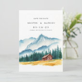 Boheemse digitale berg save the date (Staand voorkant)