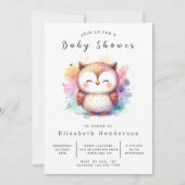 Boheemse digitale uil Baby shower Kaart (Voorkant)