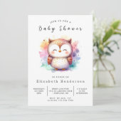 Boheemse digitale uil Baby shower Kaart (Staand voorkant)