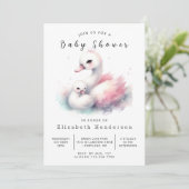 Boheemse digitale zwaan Baby shower Kaart (Staand voorkant)