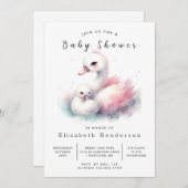 Boheemse digitale zwaan Baby shower Kaart (Voorkant / Achterkant)
