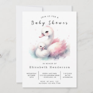 Boheemse digitale zwaan Baby shower Kaart