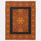  Boheemse Donker Gouden Ster Bloem Bloem Fleece Deken (Voorkant)