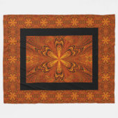  Boheemse Donker Gouden Ster Bloem Bloem Fleece Deken (Voorkant (Horizontaal))