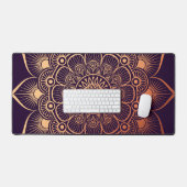 Boheemse donker Paarse perzik mandala Bureaumat (Keyboard & Muis)