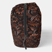 Boheemse donkerbruine bloemen toilettasje (Rechts)