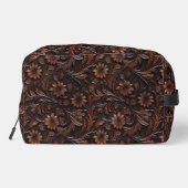 Boheemse donkerbruine bloemen toilettasje (Achterkant)