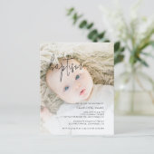 Boheemse doop foto uitnodiging (Staand voorkant)