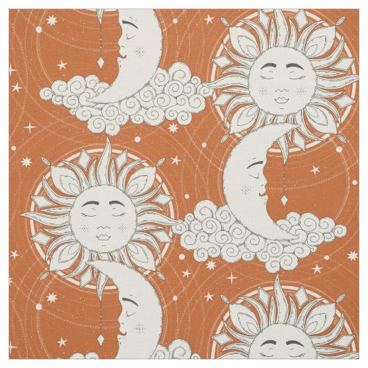 Boheemse dromen sinaasappel stof (Swatch)
