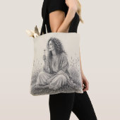 Boheemse Droomer Potloodschets Tote Bag (Dichtbij)