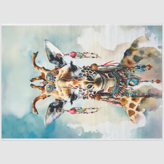 Boheemse eclectische giraffe tissuepapier (Voorkant)