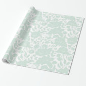 Boheemse elegante blush groen wit stijlvolle bloem cadeaupapier (Uitgerold)