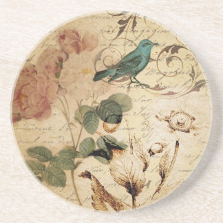 Boheemse elegante de vogel Franse botanisch van de Zandsteen Onderzetter