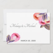 Boheemse elegante moderne waterverf tulpen RSVP Kaart (Achterkant)