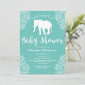 Boheemse Elegante Olifant Mandalas Baby shower Kaart (Staand voorkant)