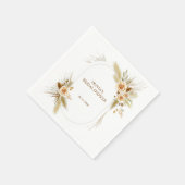 Boheemse elegante pampas grass vrijgezellenfeest servet (Hoek)