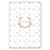 Boheemse Elegante Roze Bloemen Tafel Nummers Kaart (Achterkant)